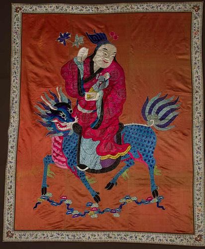 EMBROIDERED FEMALE DEITY, CHINA, LATE 19TH C
