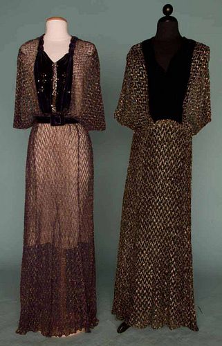 TWO METALLIC MESH EVENING GOWNS, LATE 1930s