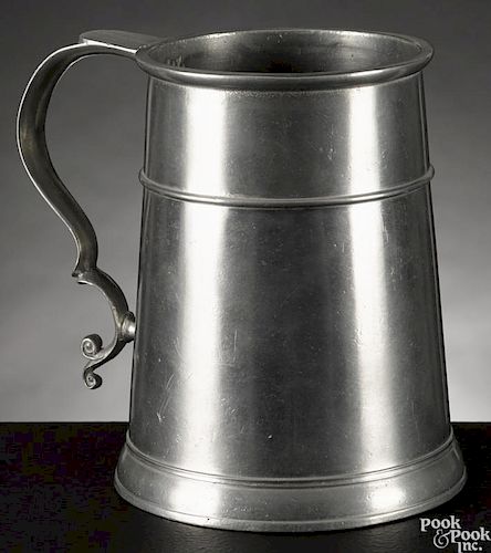 Rare Boston, Massachusetts pewter mug, ca. 1760, bearing the Semper Eadem touchmark, 6'' h.