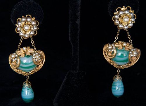 HASKELL BAROQUE EAR CLIPS, 1940-1950