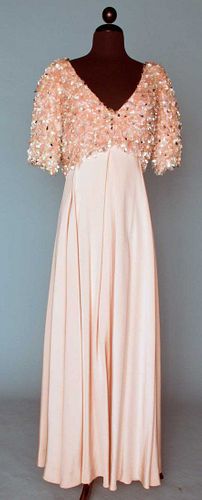 PINK SILK EVENING GOWN, LATE 1960s