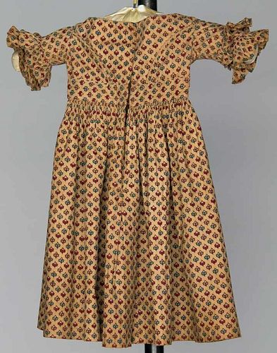 TODDLER'S COTTON CALICO DRESS, 1838-1840
