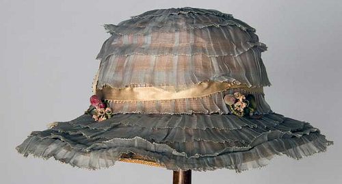 STRAW & ORGANDY BRIDESMAID HAT, 1915-1920