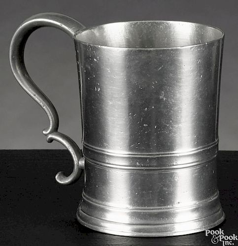 New York pewter mug, ca. 1830, bearing the touch of Boardman & Hart, 4 3/8'' h.