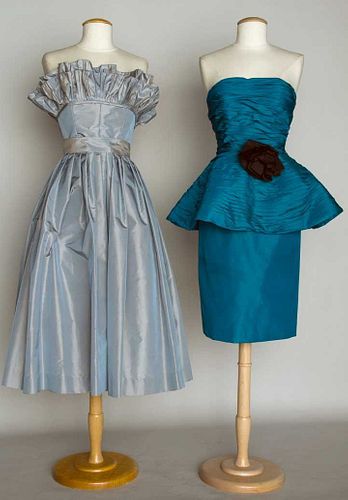 TWO VICTOR COSTA PARTY DRESSES, 1980s