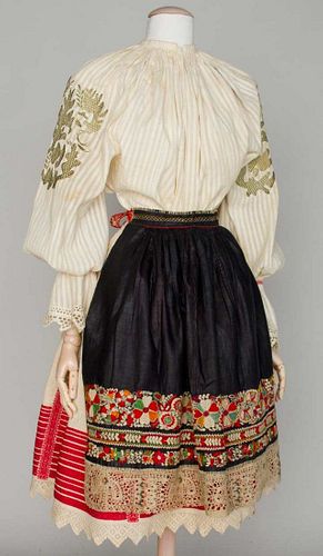 WOMAN'S REGIONAL DRESS, HUNGARY, 19TH C