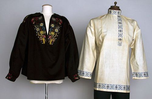 TWO MEN'S SHIRTS, RUSSIA, EARLY 20TH C.