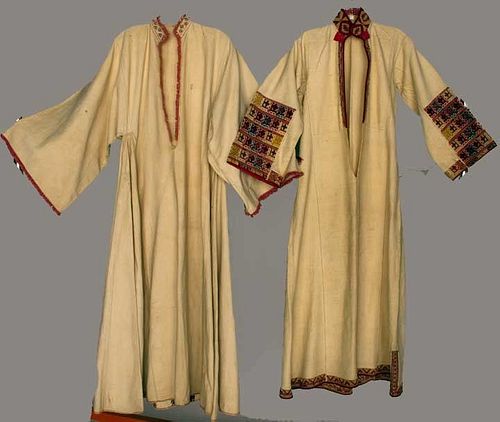 TWO REGIONAL DRESSES, EASTERN EUROPE, 1850-1900