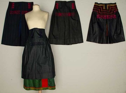 FIVE SKIRTS OR APRONS, GERMANY, 19TH C