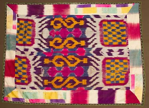 SILK IKAT COVERLET, CENTRAL ASIA, EARLY 20TH C