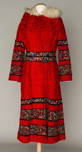 SANT ANGELO RED FUR COAT, 1965-1975