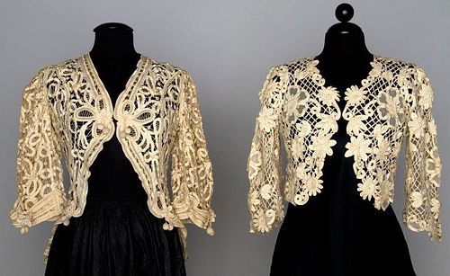 TWO BATTENBURG LACE JACKETS, EARLY 20TH C