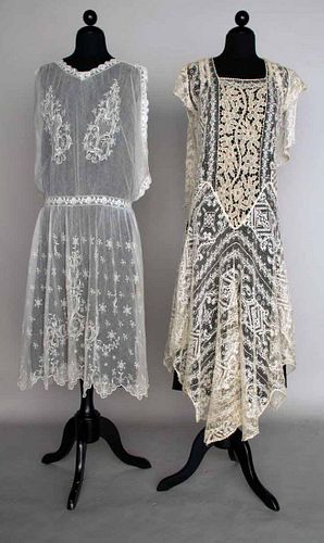TWO LACE SUMMER DRESSES, 1925-1930