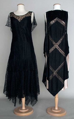 TWO BLACK EVENING DRESSES, 1925 & 1935