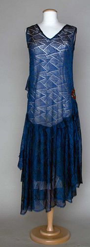 BEADED BLUE LACE DRESS, 1930s