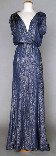 SILVER LAME EVENING GOWN, MID 1930s
