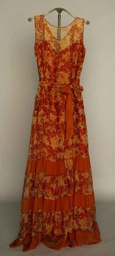 PRINTED SILK CHIFFON DRESS, 1930s