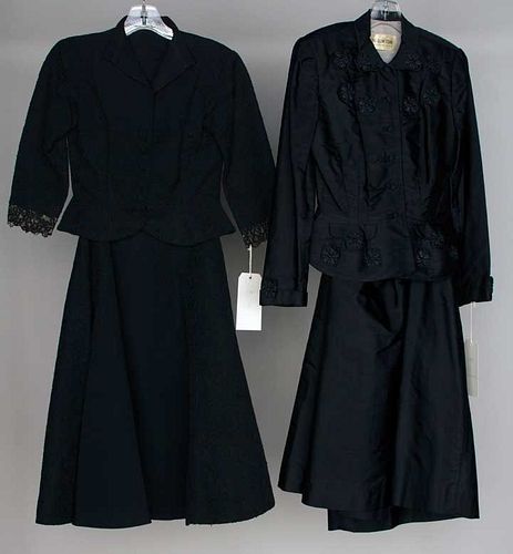 TWO BLACK DINNER SUITS, 1950s