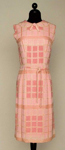 BURKE-AMEY PLAID BEADED DRESS, 1960s