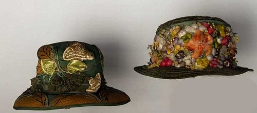 TWO BRIMMED CLOCHES, 1920s