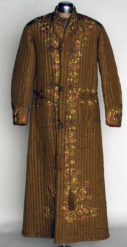 MAN'S QUILTED SILK EXPORT ROBE, JAPAN, c. 1900