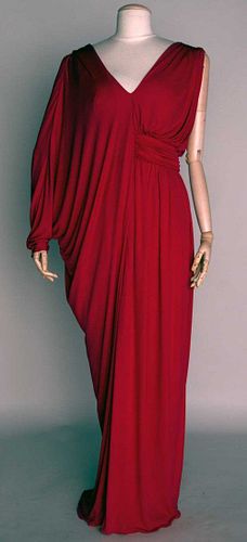MME. GRES RED EVENING GOWN, 1980