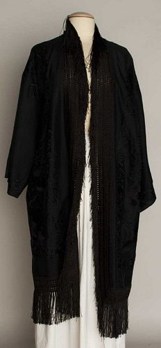 EMBROIDERED BLACK EXPORT COAT, CHINA, 1930s