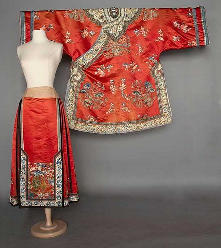 TWO EMBROIDERED GARMENTS, CHINA, 1890-1920