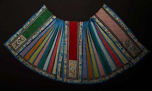 TWO EMBROIDERED WEDDING SKIRTS, CHINA, c. 1900