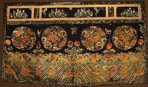 SILK EMBROIDERED PANEL, CHINA, 19TH C