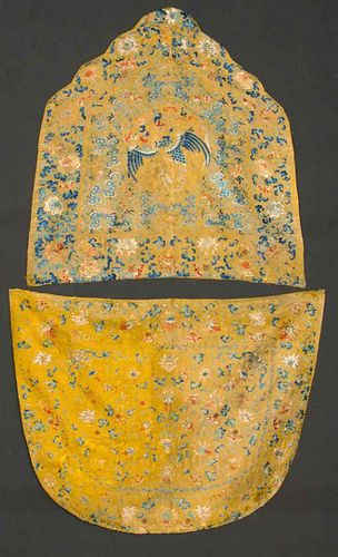 TWO IMPERIAL CHAIR COVERS, CHINA, 19TH C
