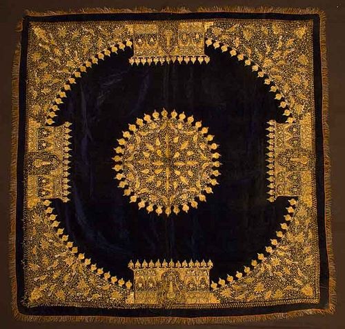 EMBROIDERED WALL HANGING, INDIA, EARLY 20TH C