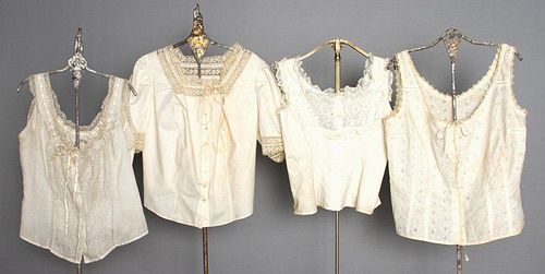 SIX LADIES' CORSET COVERS, LATE 19TH-EARLY 20TH C