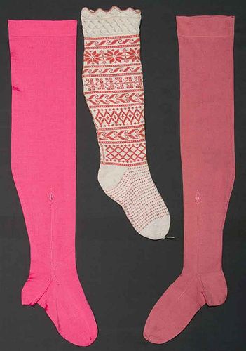 FIVE PAIR LADIES' STOCKINGS, LATE 19TH-EARLY 20TH C