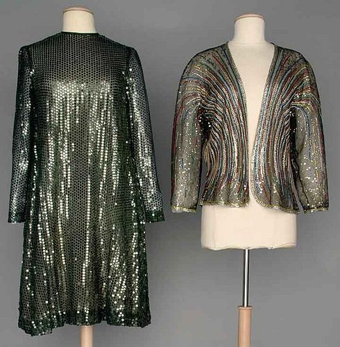 TWO SEQUINED HALSTON GARMENTS, 1960s