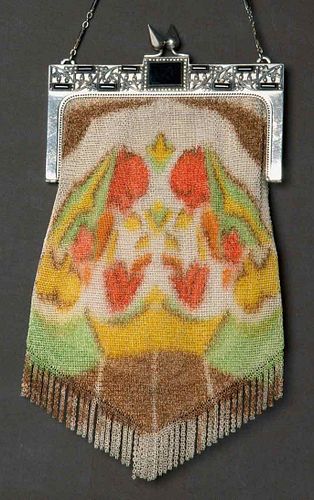 PAINTED MESH PURSE, 1920s
