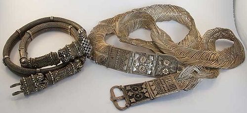 TWO SILVER BELTS, INDIA, c. 1900