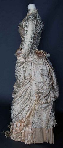 SILK BROCADE WEDDING DRESS, 1880