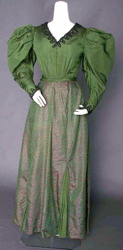 GREEN SILK DAY DRESS, 1895