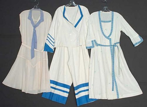 THREE WHITE SUMMER OUTFITS, 1920-1930s