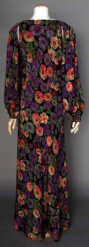 PRINTED SILK GOWN, 1930s
