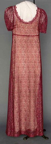 MAGENTA LACE AFTERNOON GOWN, LATE 1930s
