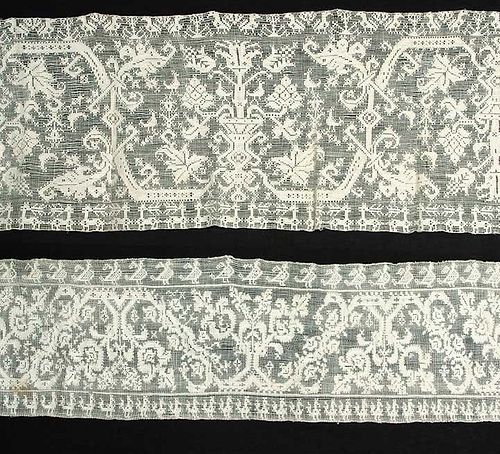 TWO FILET LACE PANELS, ITALY, EARLY 18TH C