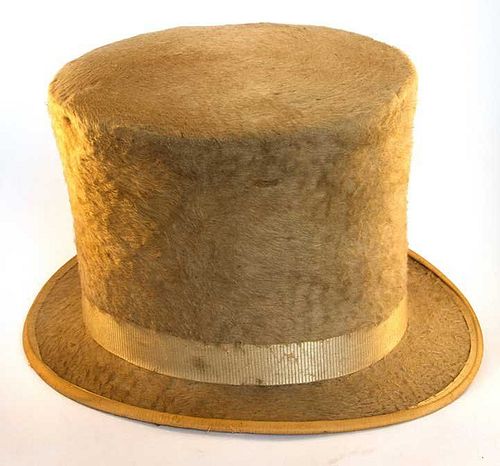 MAN'S BLOND BEAVER HIGH HAT, 1850-1860