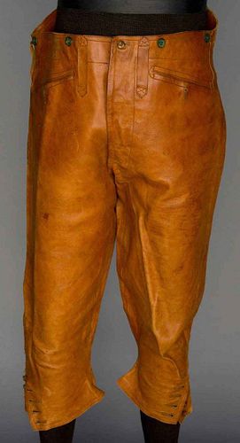 BROWN LEATHER BREECHES, 1890-1900