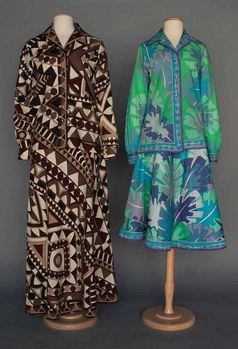TWO PUCCI BLOUSE & SKIRT SETS, 1970s