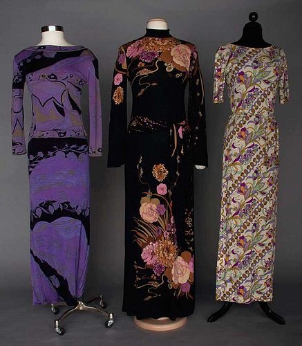 THREE SILK JERSEY DRESSES, c. 1970