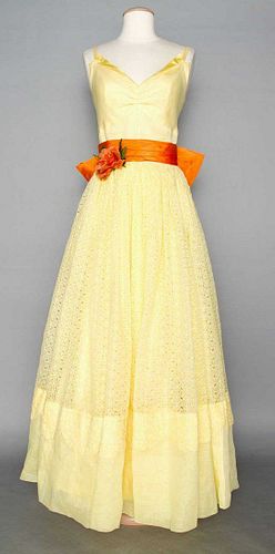 COTTON EYELET SUMMER GOWN, 1950s
