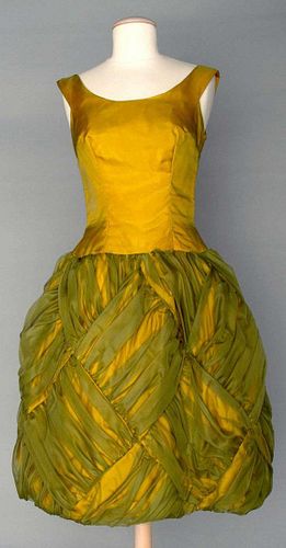 OLIVE GREEN PARTY DRESS, 1950s