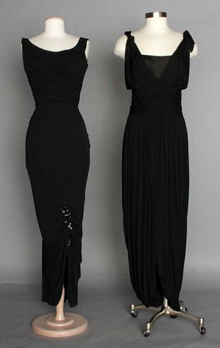 TWO SILK JERSEY EVENING GOWNS, c. 1948